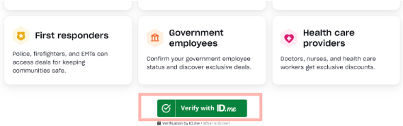 Click Verify with ID.me Option
